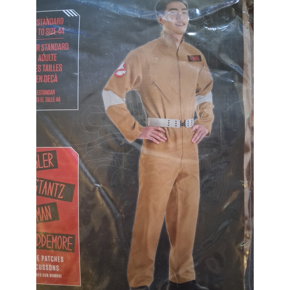 Ghostbusters Adult Standard Costume Tan Jumpsuit Belt Name Tags 981 Size 44